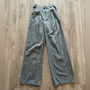 ASOS Gray Wide Leg Pants with High-Waisted Design